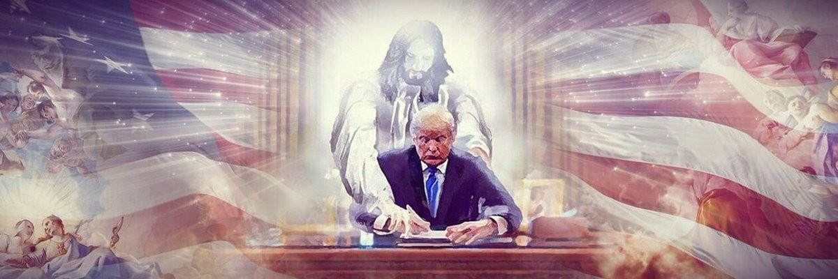 Deplorable Frank on Twitter: "My new banner I found on Twitter....Thank You to whomever made this!! Jesus is with President Trump!… "